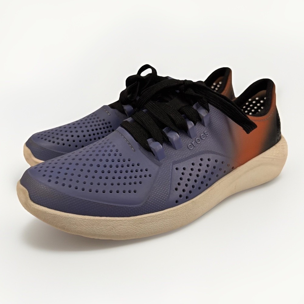 Crocs LiteRide Pacer Color Dip Women's Size 7 Blue Orange Athletic Sneakers